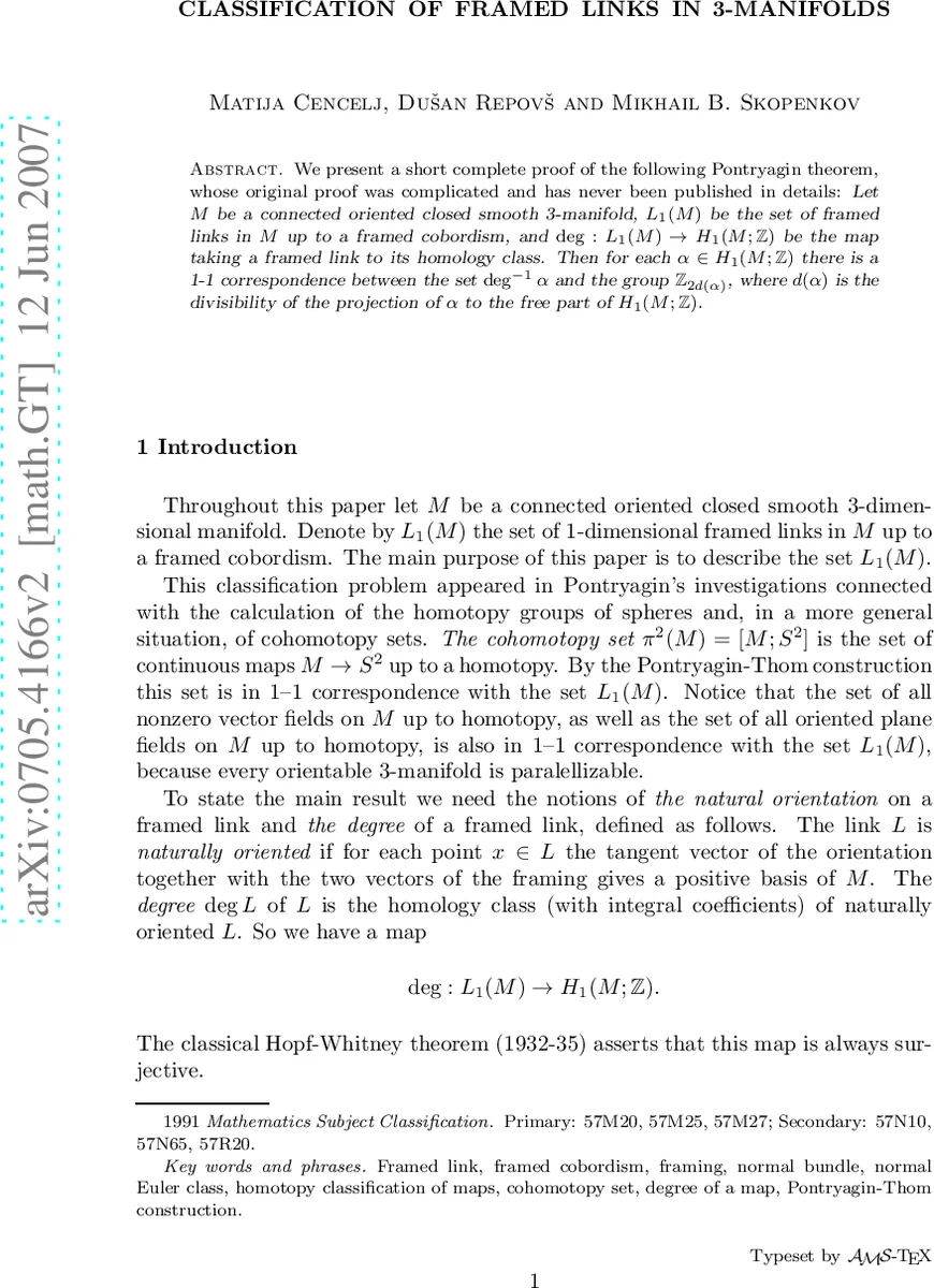 Classification of framed links in 3-manifolds