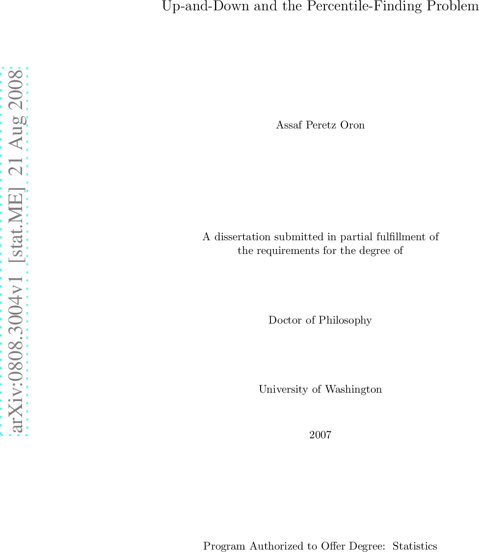 Up-and-Down and the Percentile-Finding Problem