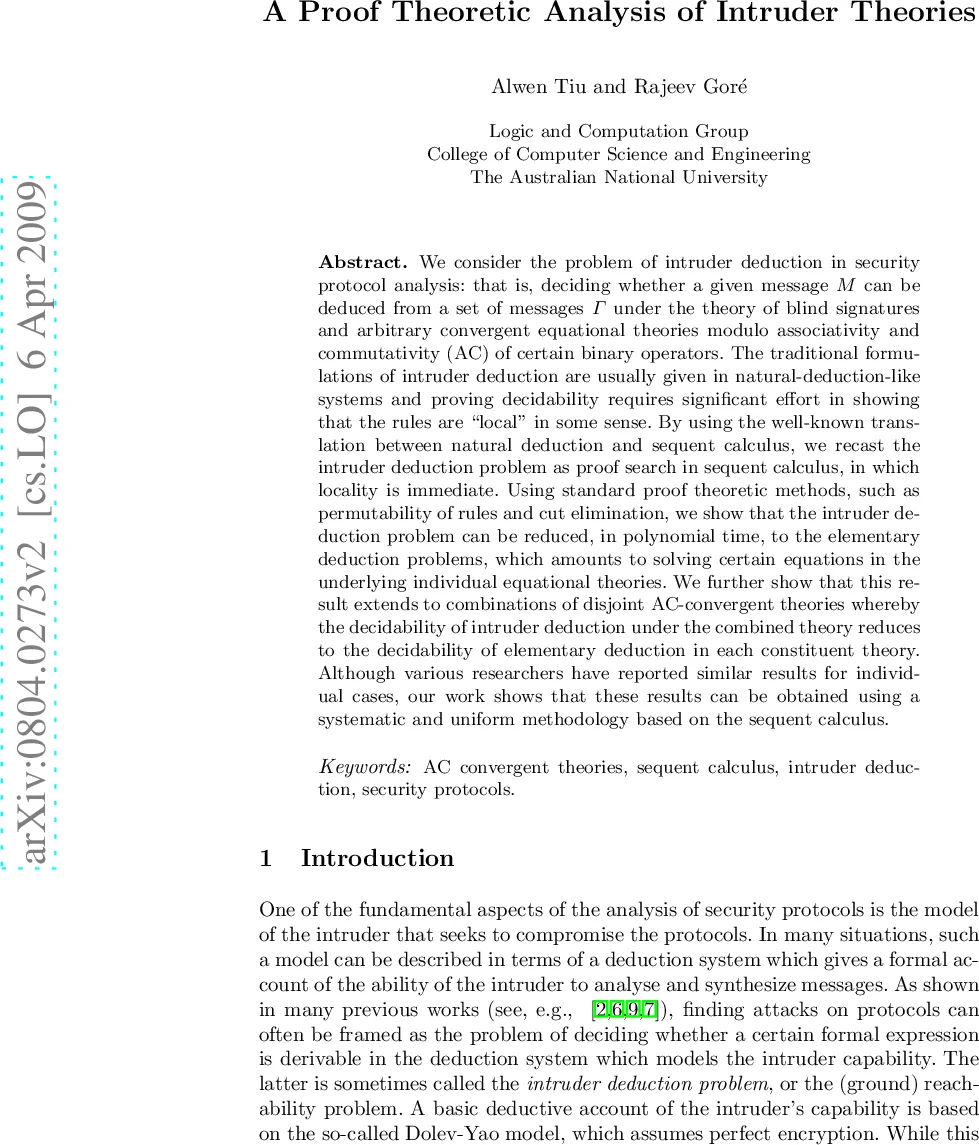 A proof theoretic analysis of intruder theories