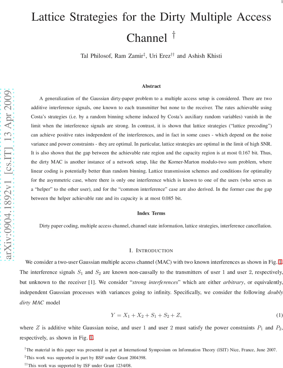 Lattice Strategies for the Dirty Multiple Access Channel