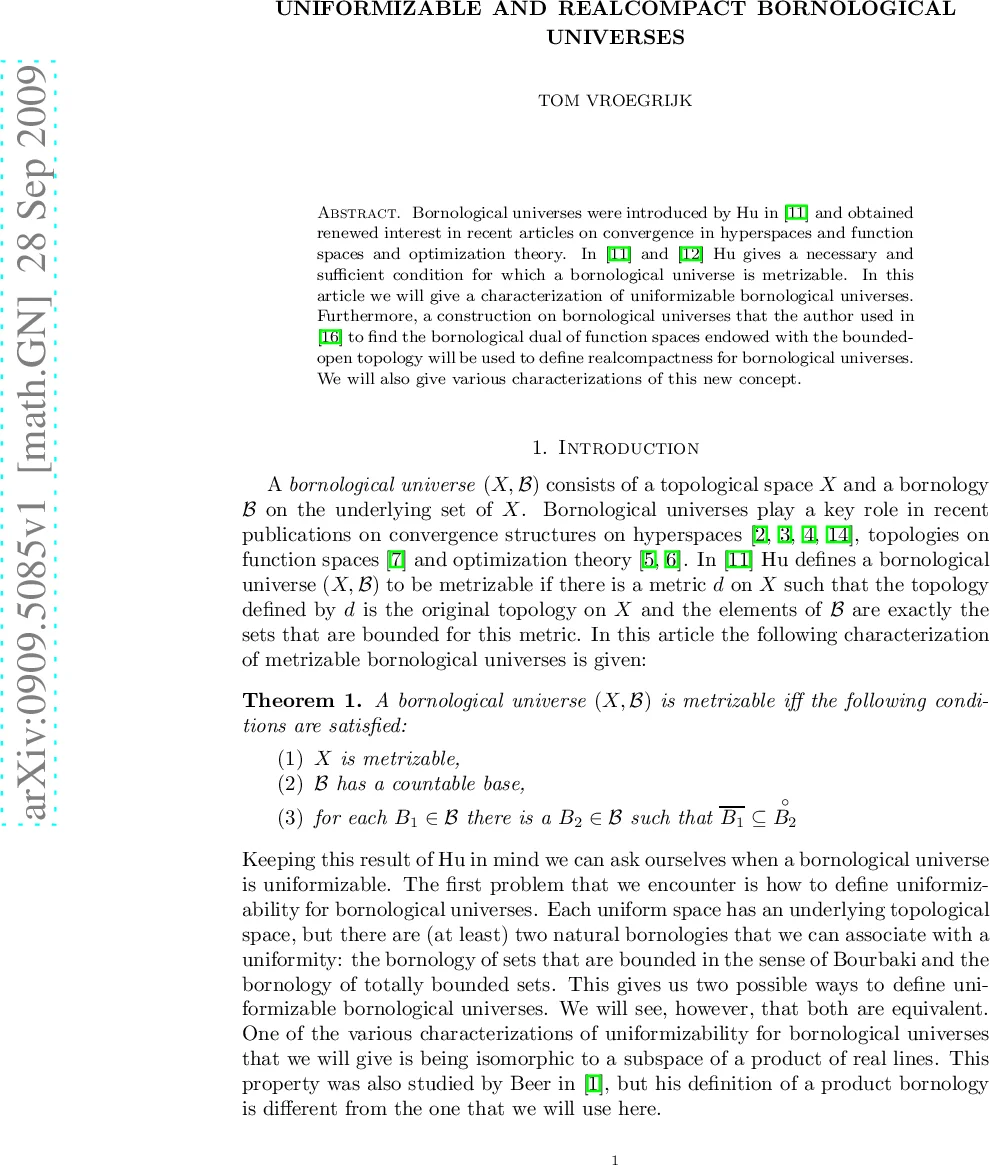 Uniformizable and realcompact bornological universes