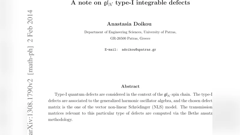 A note on gl_N type-I integrable defects