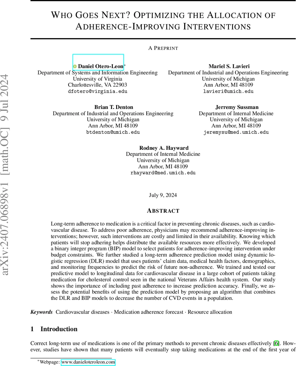 Who Goes Next? Optimizing the Allocation of Adherence-Improving Interventions