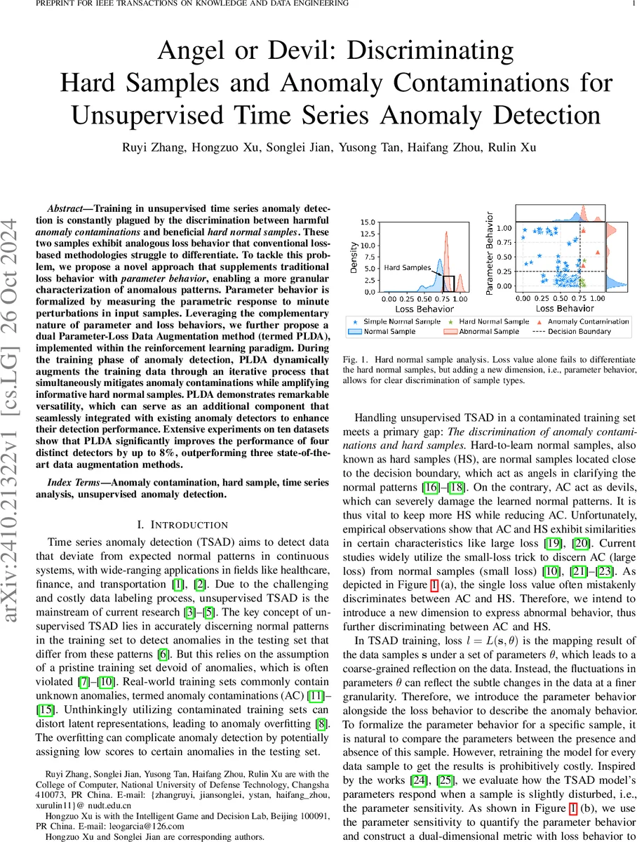 Angel or Devil: Discriminating Hard Samples and Anomaly Contaminations for Unsupervised Time Series Anomaly Detection