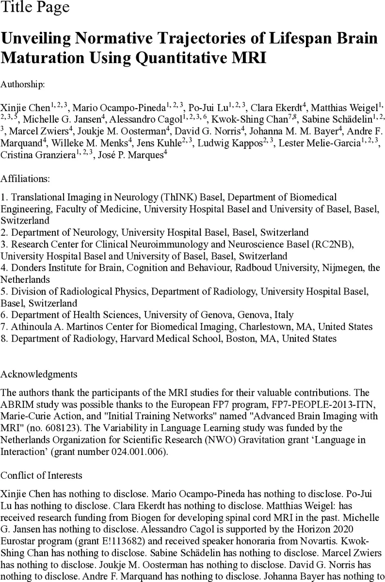 Unveiling Normative Trajectories of Lifespan Brain Maturation Using Quantitative MRI