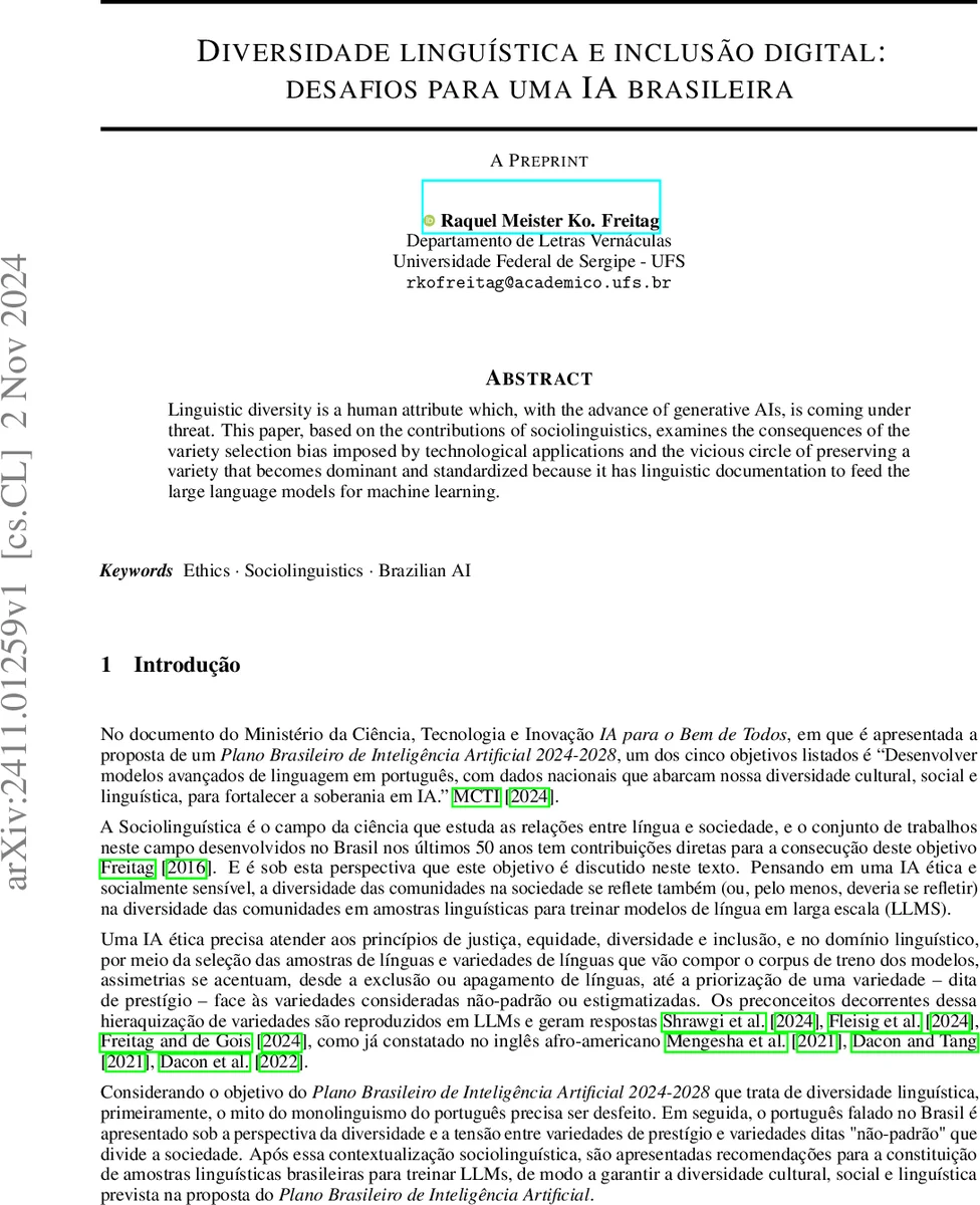 Diversidade linguística e inclusão digital: desafios para uma ia brasileira