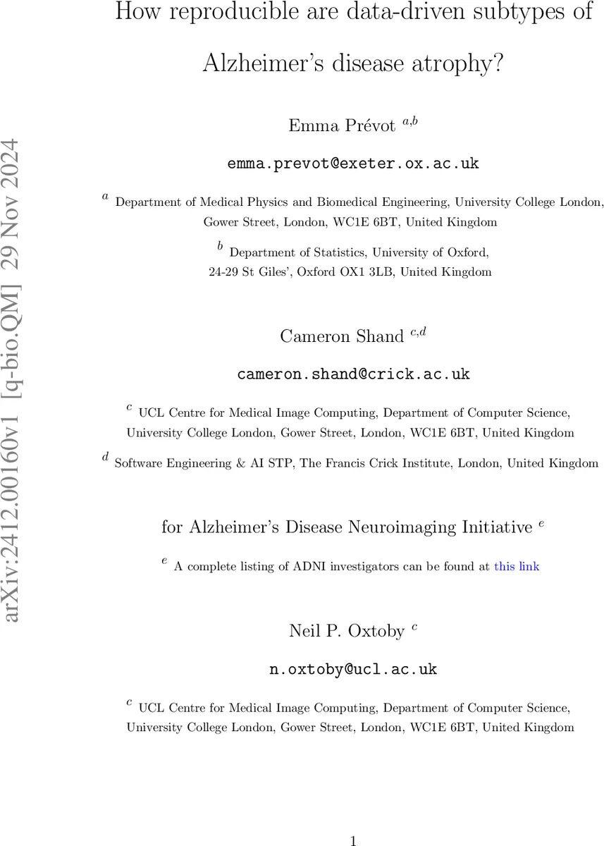 How reproducible are data-driven subtypes of Alzheimer's disease atrophy?