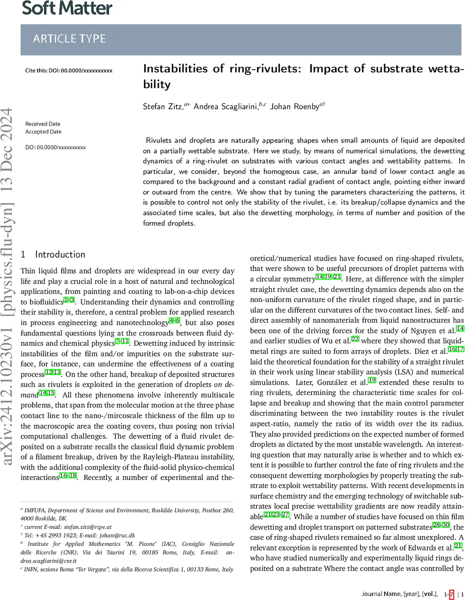 Instabilities of ring-rivulets: Impact of substrate wettability