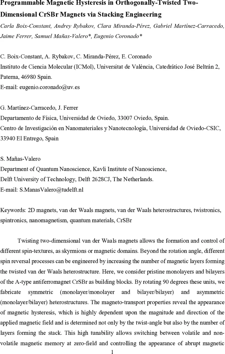 Programmable Magnetic Hysteresis in Orthogonally-Twisted Two-Dimensional CrSBr Magnets via Stacking Engineering