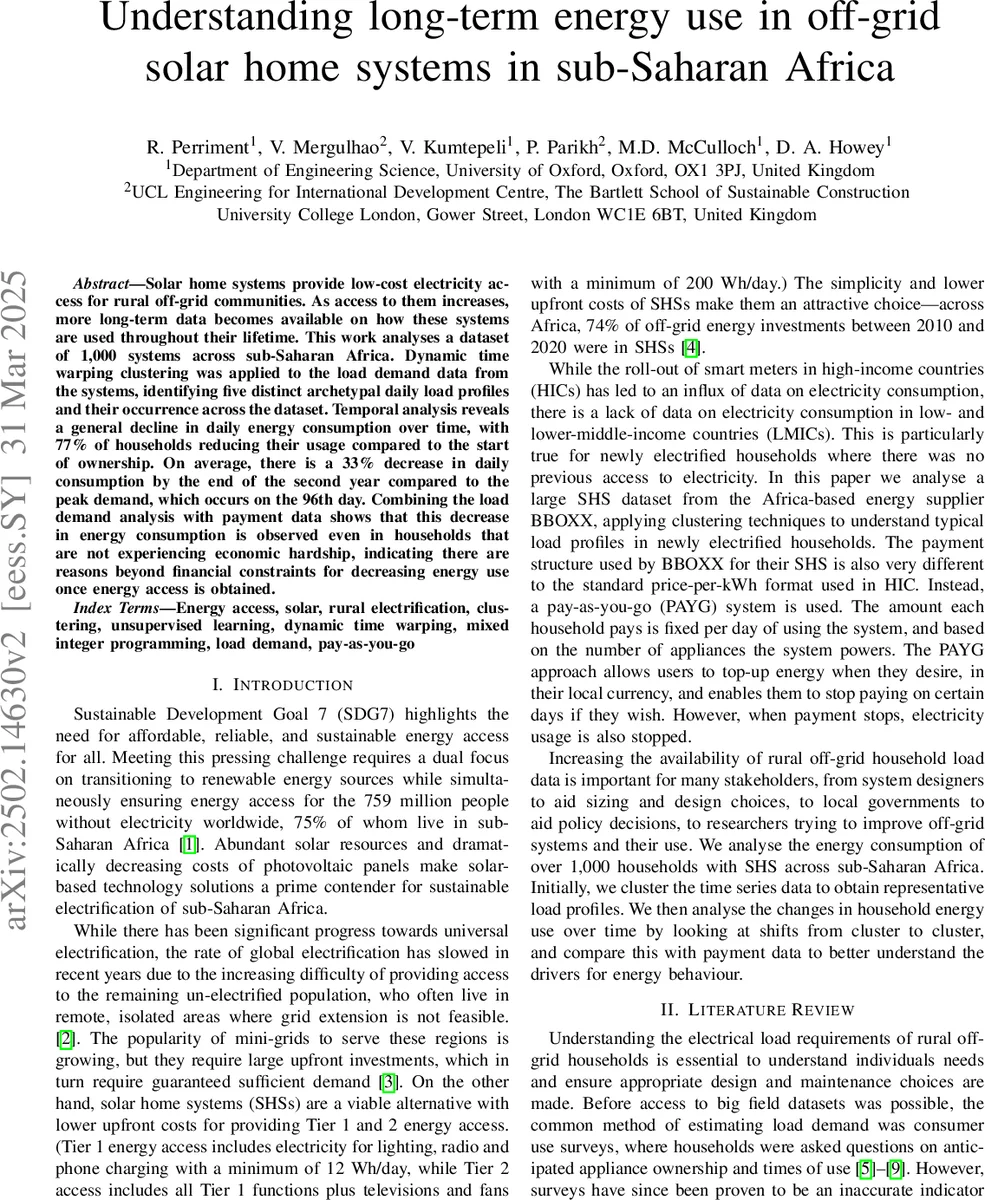 Understanding long-term energy use in off-grid solar home systems in sub-Saharan Africa