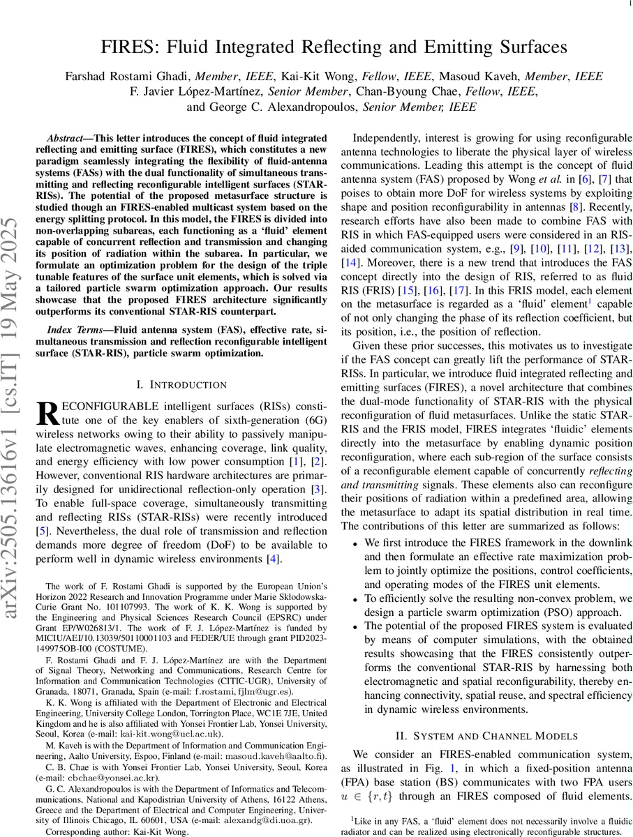 FIRES: Fluid Integrated Reflecting and Emitting Surfaces