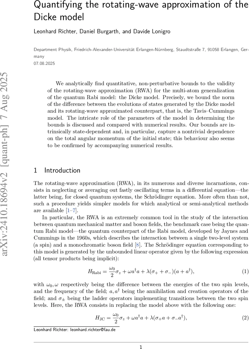 Quantifying the rotating-wave approximation of the Dicke model