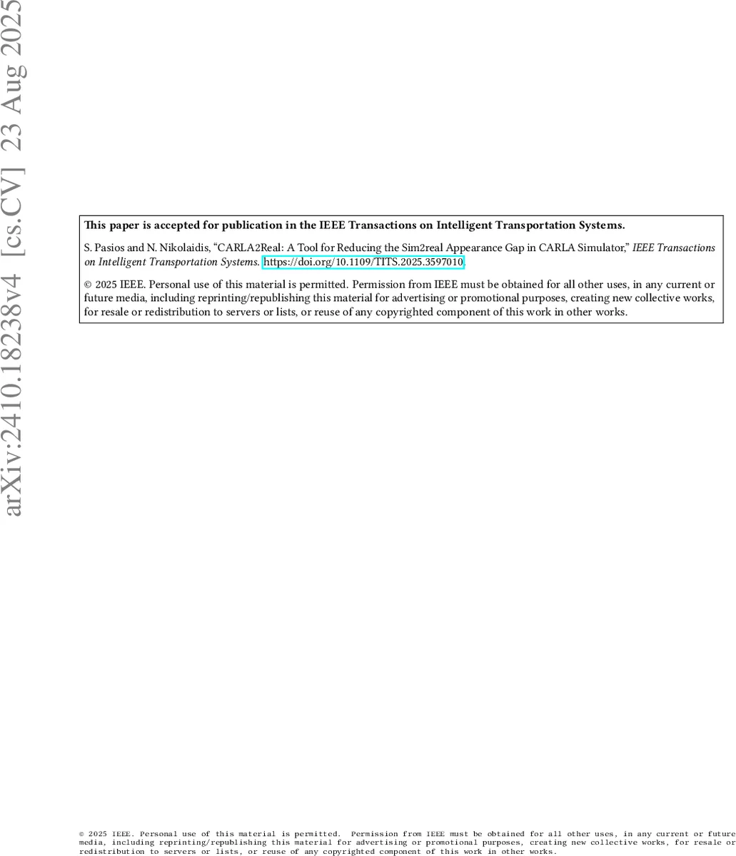 CARLA2Real: a tool for reducing the sim2real appearance gap in CARLA simulator