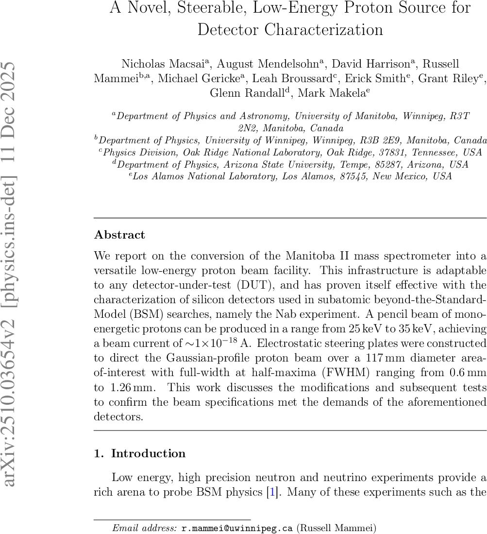 A Novel, Steerable, Low-Energy Proton Source for Detector Characterization