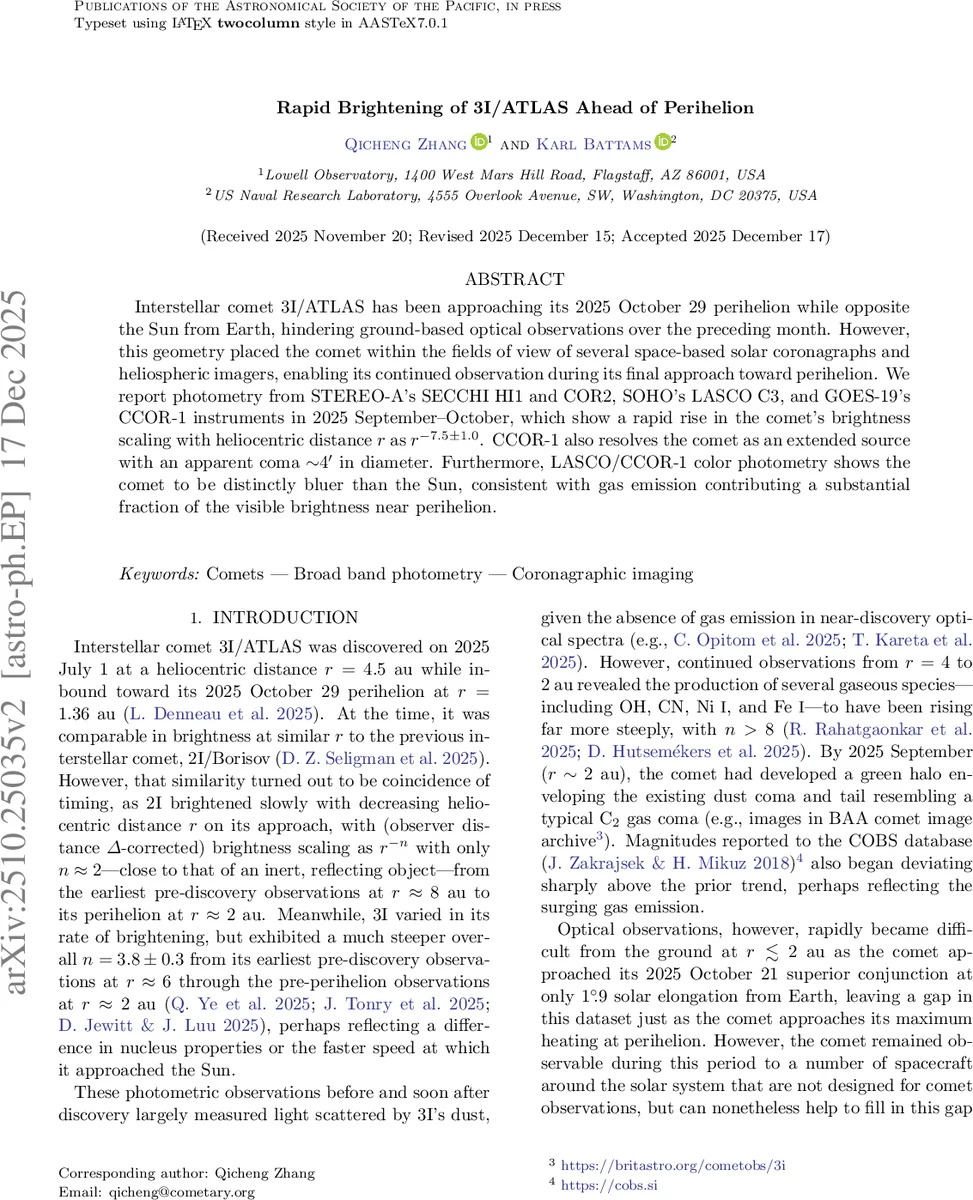Rapid Brightening of 3I/ATLAS Ahead of Perihelion
