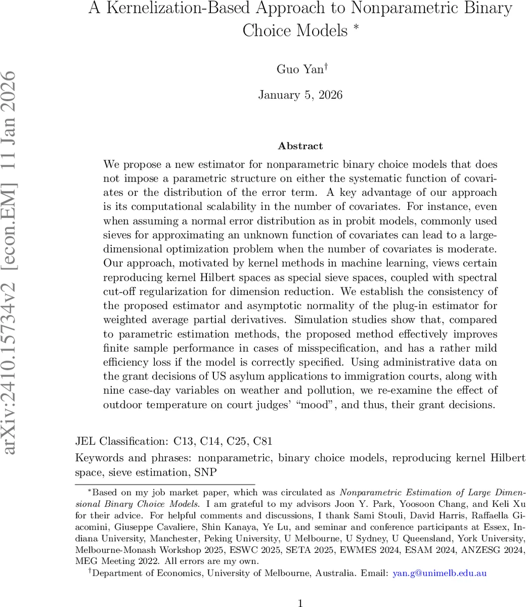 A Kernelization-Based Approach to Nonparametric Binary Choice Models