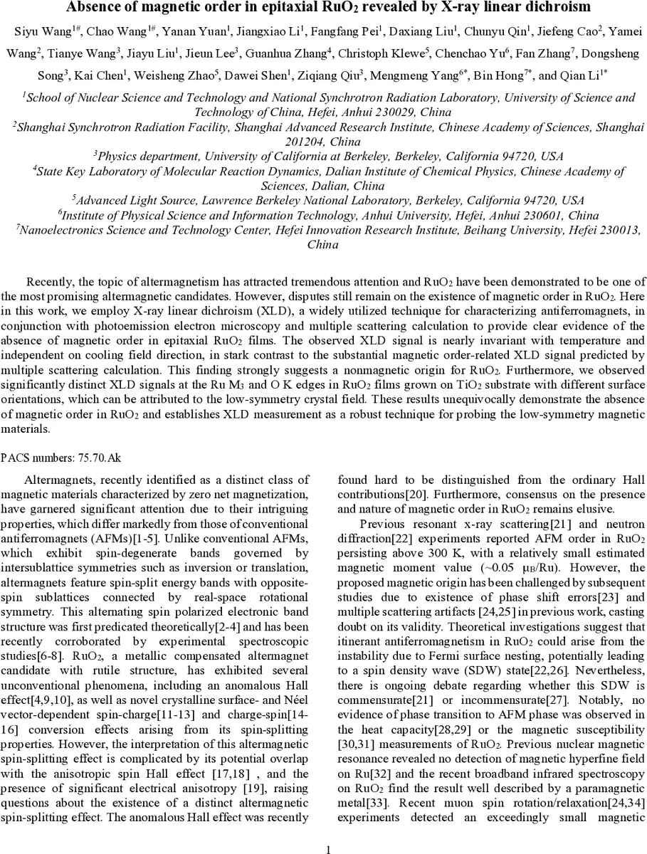 Absence of magnetic order in epitaxial RuO2 revealed by X-ray linear dichroism