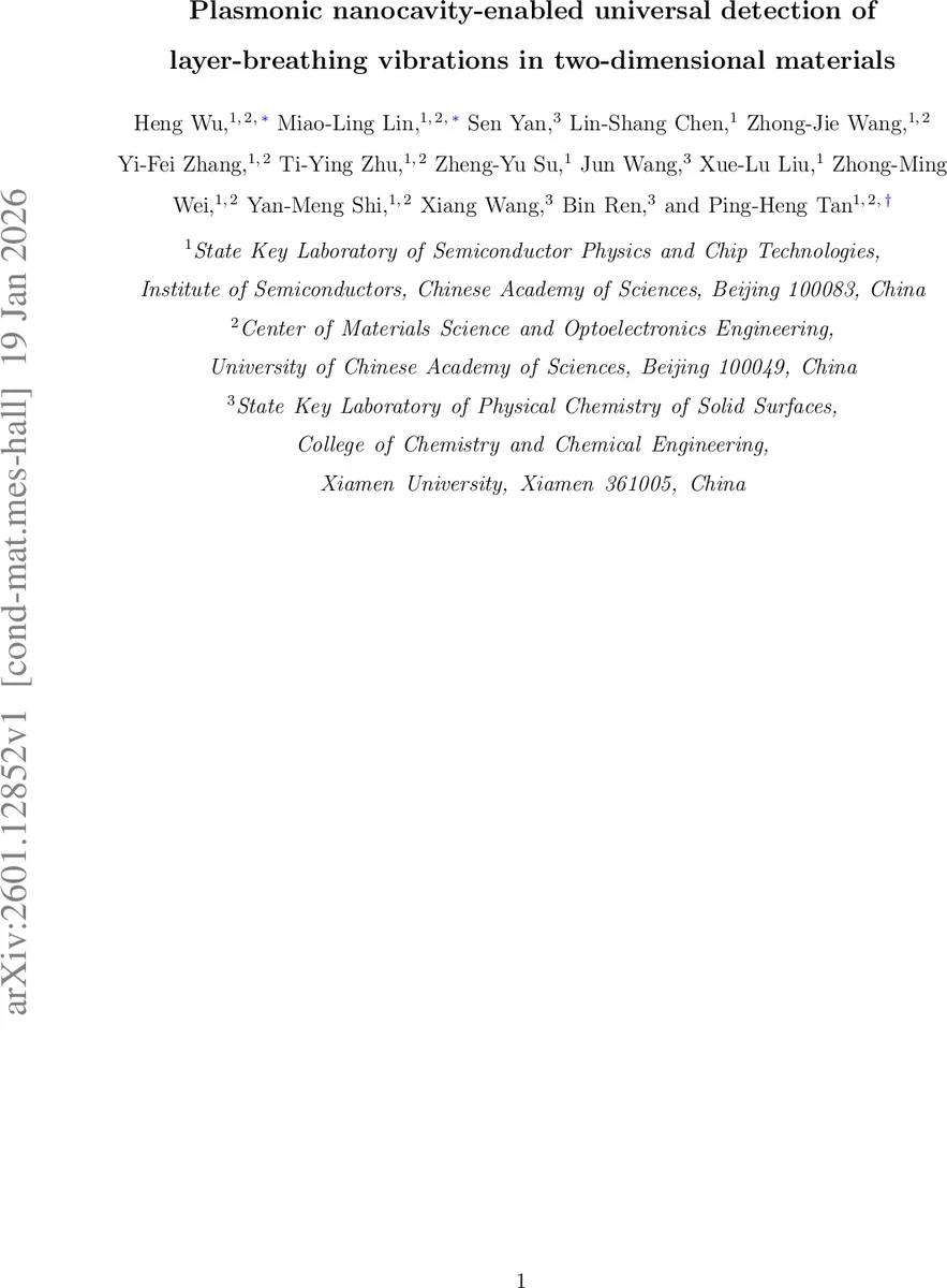 Plasmonic nanocavity-enabled universal detection of layer-breathing vibrations in two-dimensional materials