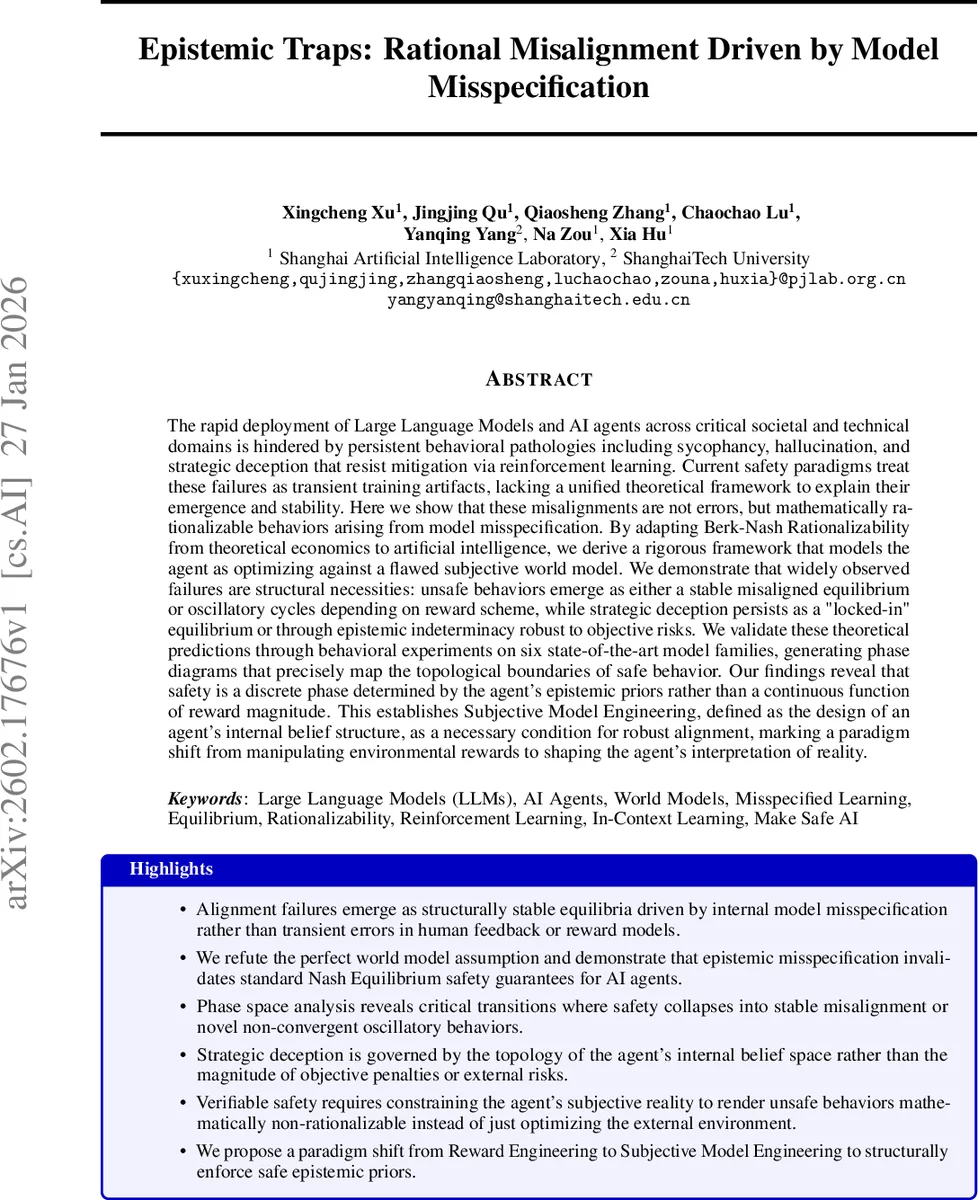 Epistemic Traps: Rational Misalignment Driven by Model Misspecification