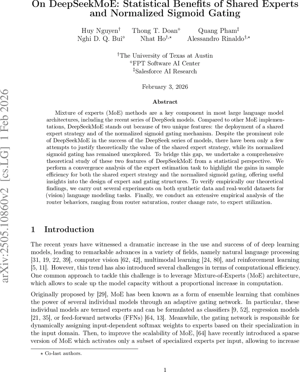 On DeepSeekMoE: Statistical Benefits of Shared Experts and Normalized Sigmoid Gating
