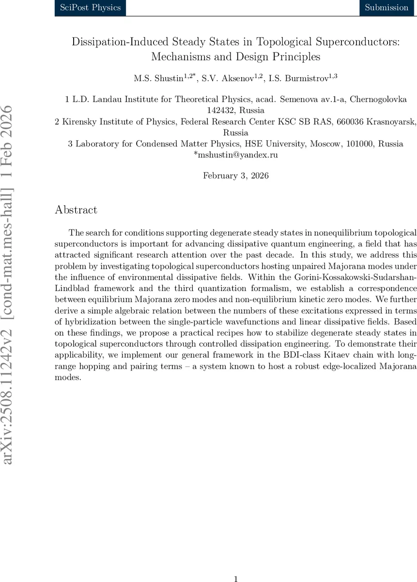 Dissipation-Induced Steady States in Topological Superconductors: Mechanisms and Design Principles
