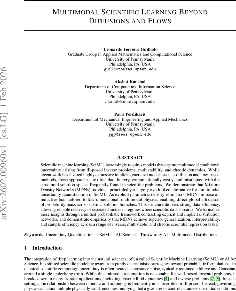 Multimodal Scientific Learning Beyond Diffusions and Flows