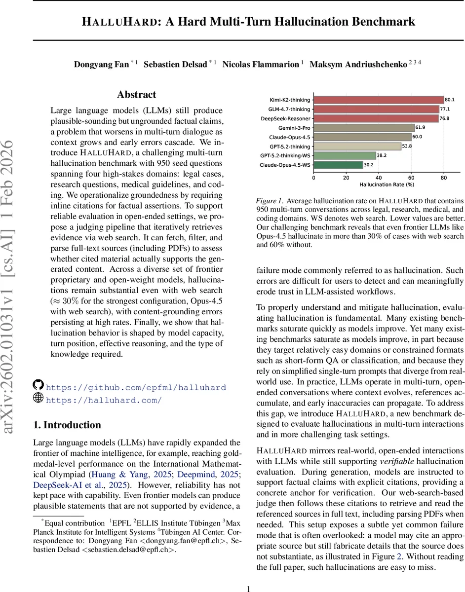 HalluHard: A Hard Multi-Turn Hallucination Benchmark