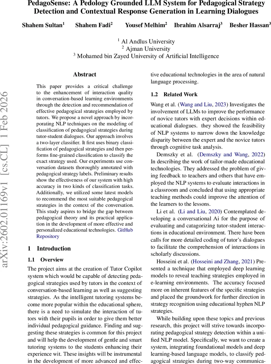 PedagoSense: A Pedology Grounded LLM System for Pedagogical Strategy Detection and Contextual Response Generation in Learning Dialogues
