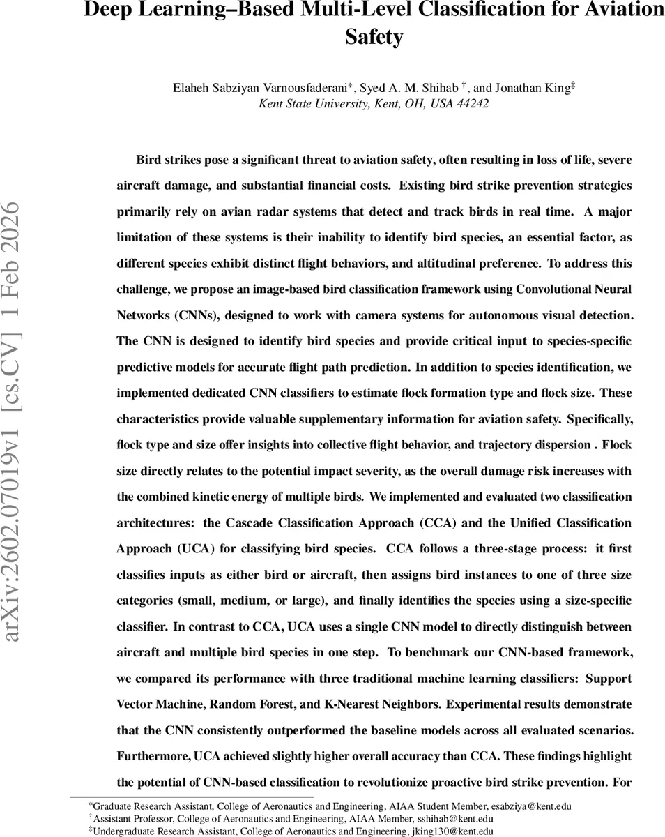 Deep Learning Based Multi-Level Classification for Aviation Safety