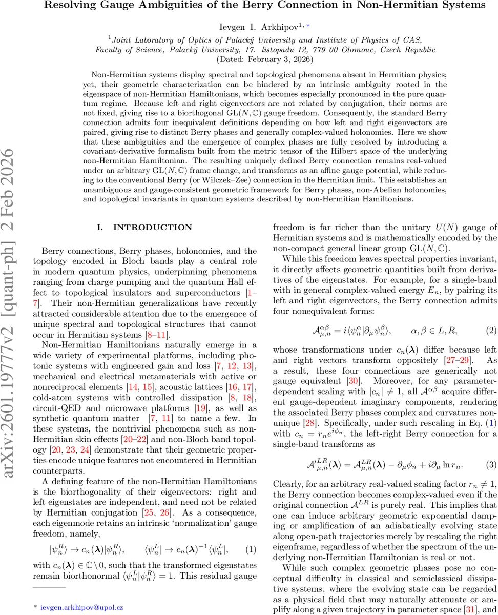 Resolving Gauge Ambiguities of the Berry Connection in Non-Hermitian Systems