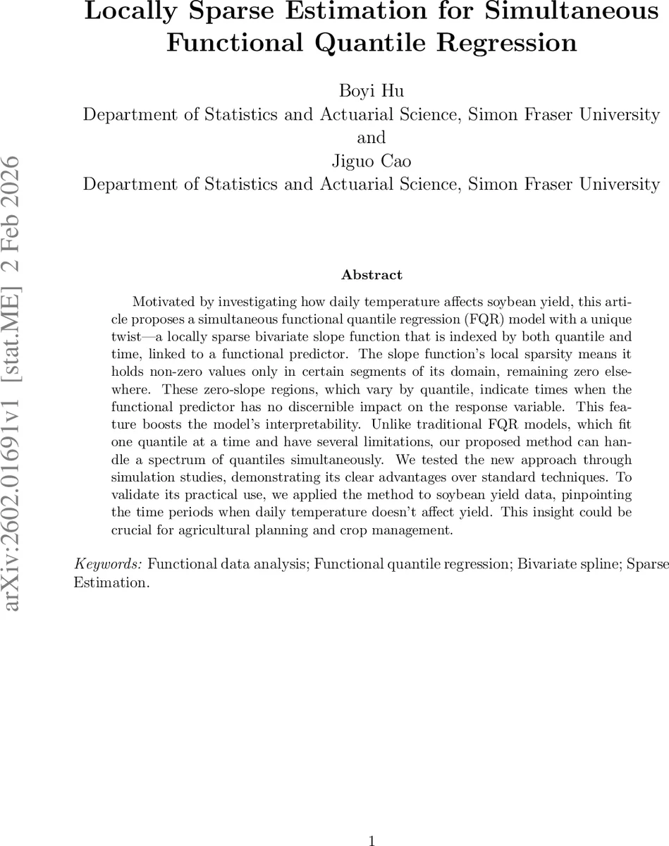 Locally sparse estimation for simultaneous functional quantile regression