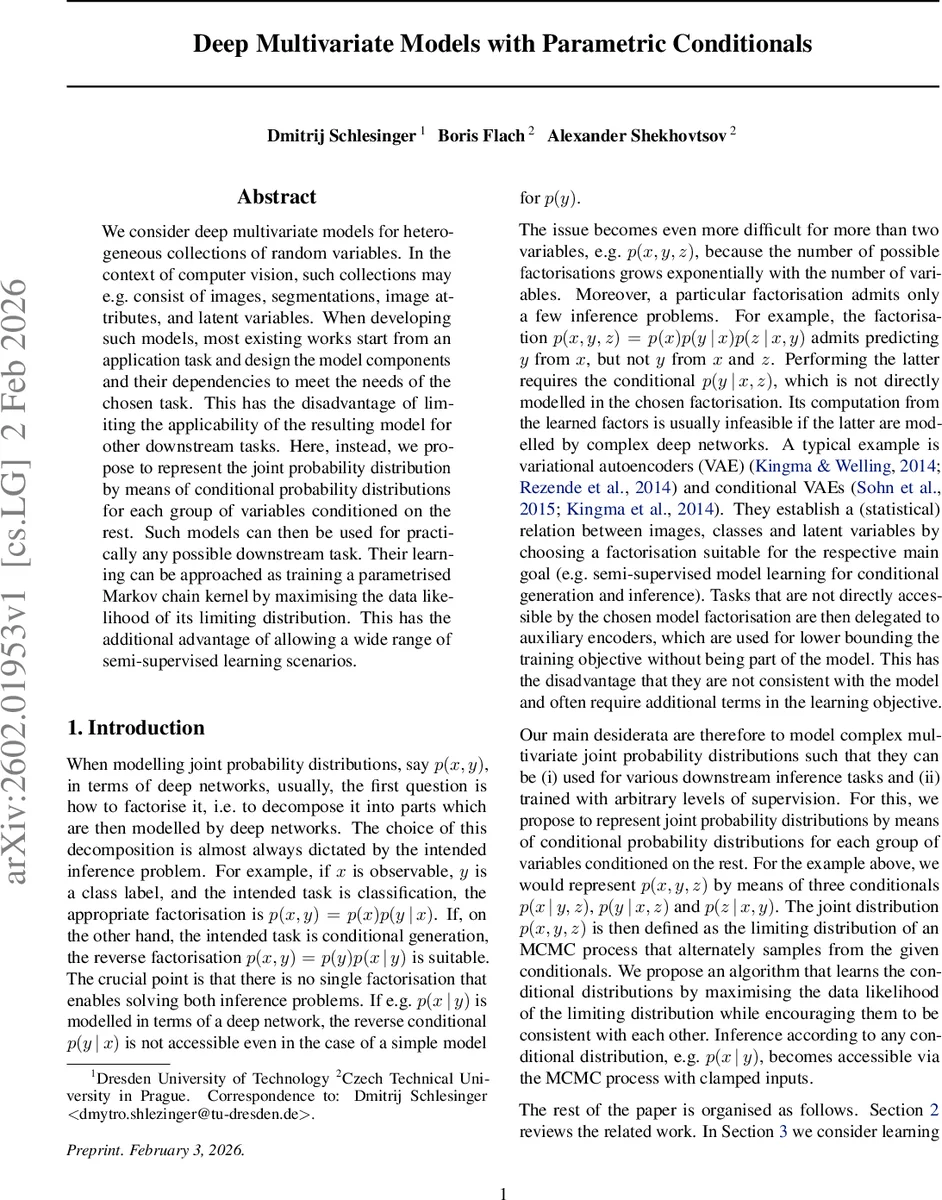 Deep Multivariate Models with Parametric Conditionals