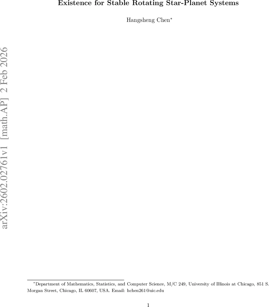 Existence for Stable Rotating Star-Planet Systems