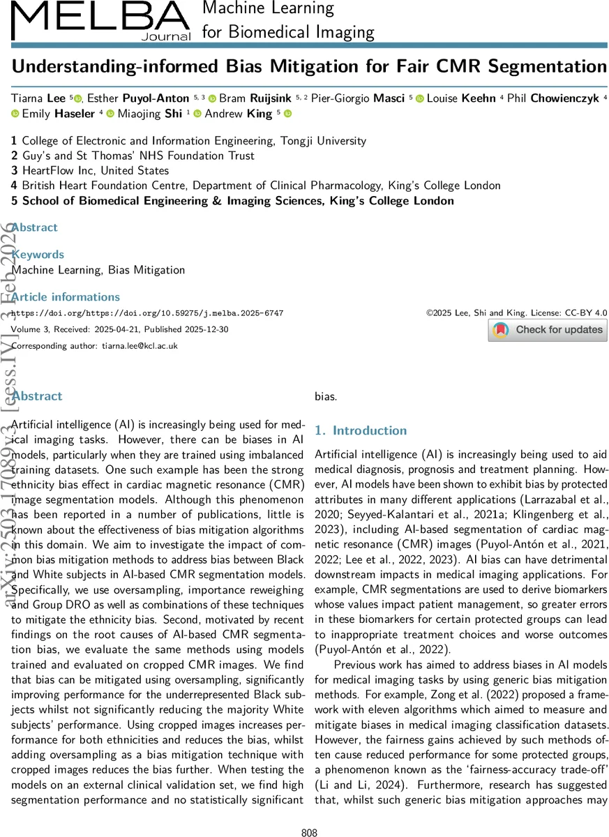 Understanding-informed Bias Mitigation for Fair CMR Segmentation