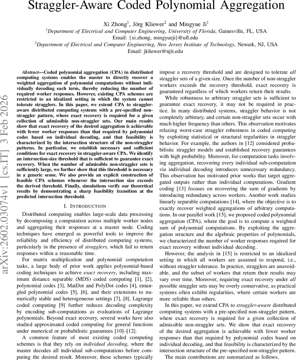Straggler-Aware Coded Polynomial Aggregation