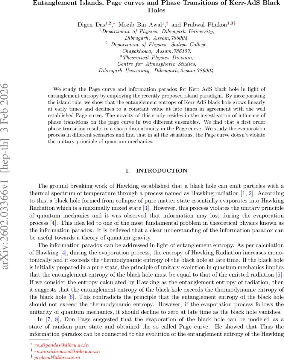 Entanglement Islands, Page curves and Phase Transitions of Kerr-AdS Black Holes