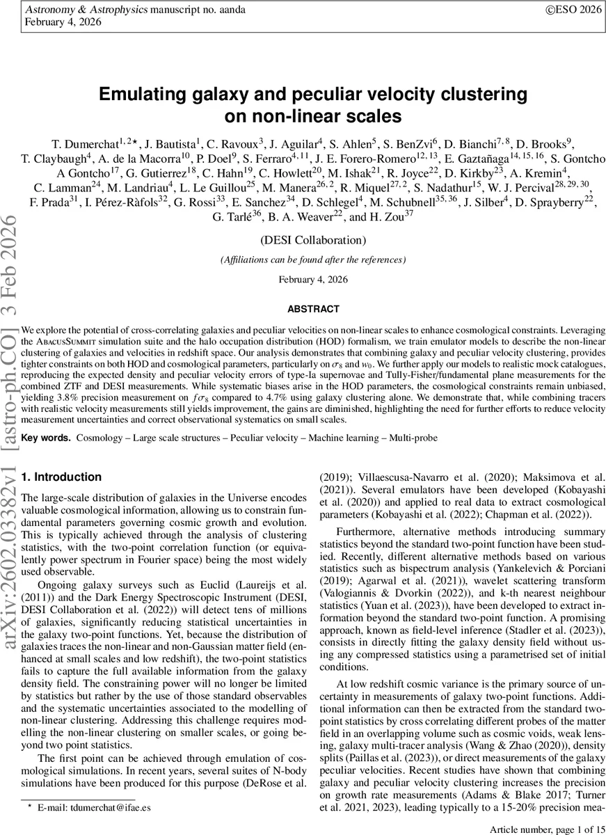 Emulating galaxy and peculiar velocity clustering on non-linear scales