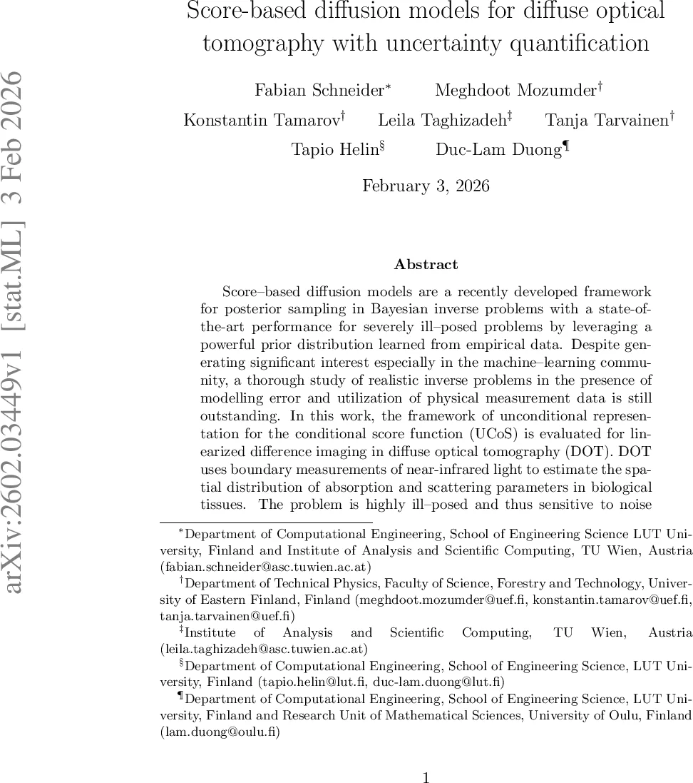 Score-based diffusion models for diffuse optical tomography with uncertainty quantification