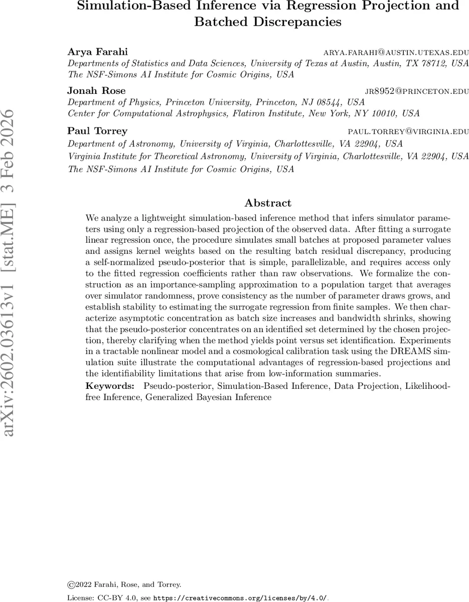 Simulation-Based Inference via Regression Projection and Batched Discrepancies