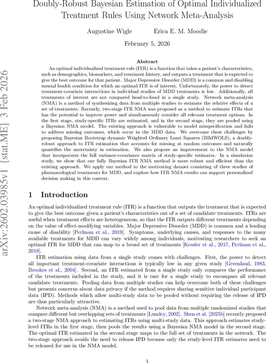 Doubly-Robust Bayesian Estimation of Optimal Individualized Treatment Rules using Network Meta-Analysis