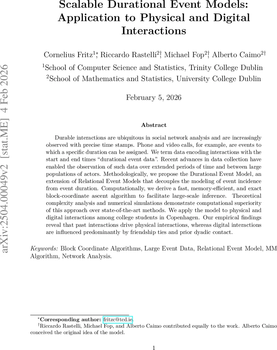 Scalable Durational Event Models: Application to Physical and Digital Interactions