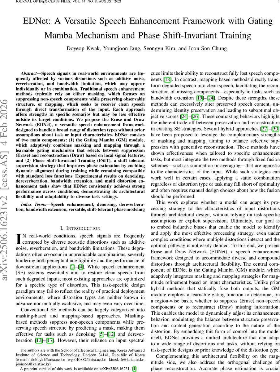 EDNet: A Versatile Speech Enhancement Framework with Gating Mamba Mechanism and Phase Shift-Invariant Training