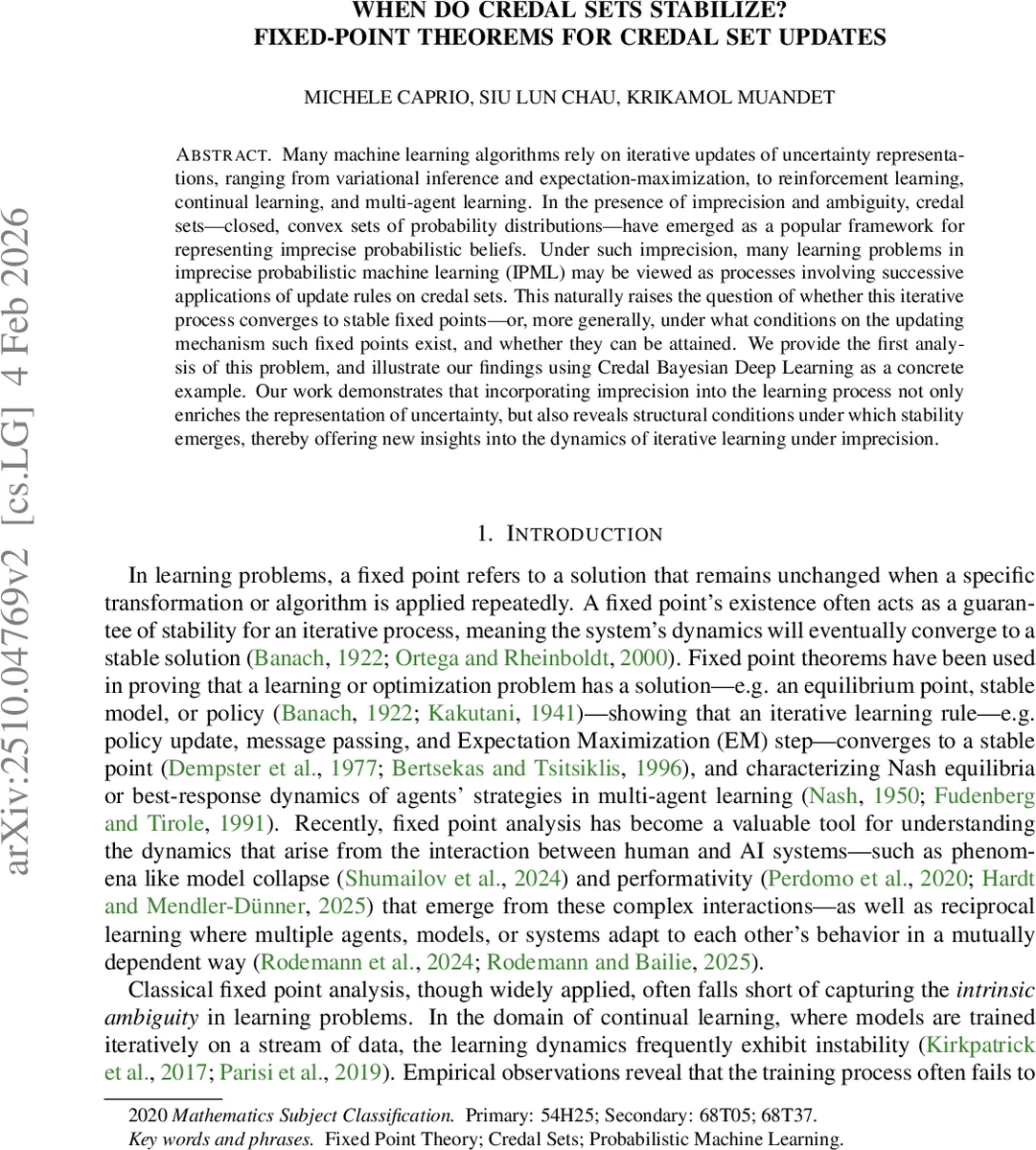 When Do Credal Sets Stabilize? Fixed-Point Theorems for Credal Set Updates
