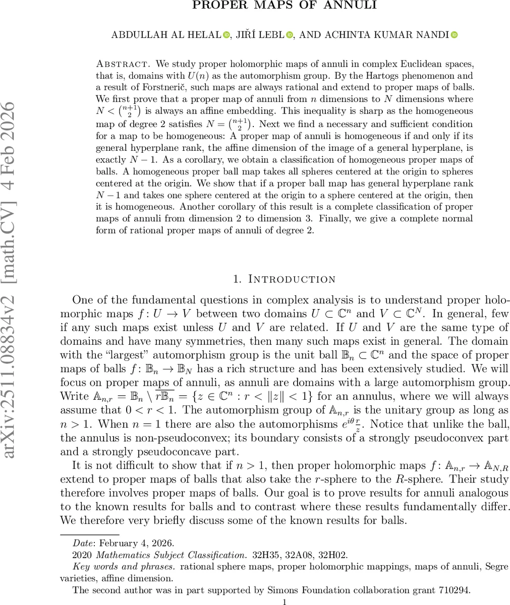 Proper maps of annuli