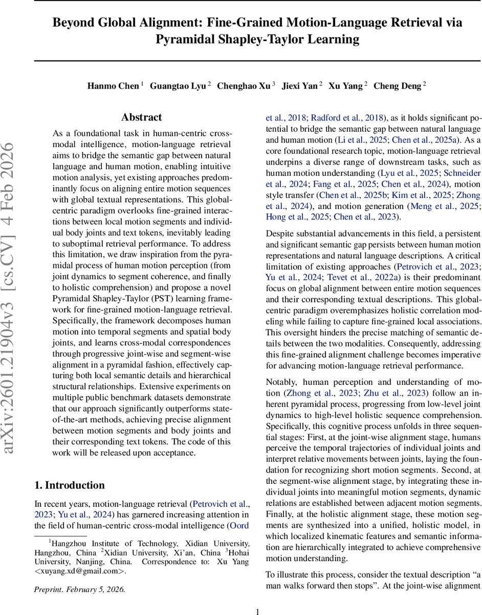 Beyond Global Alignment: Fine-Grained Motion-Language Retrieval via Pyramidal Shapley-Taylor Learning