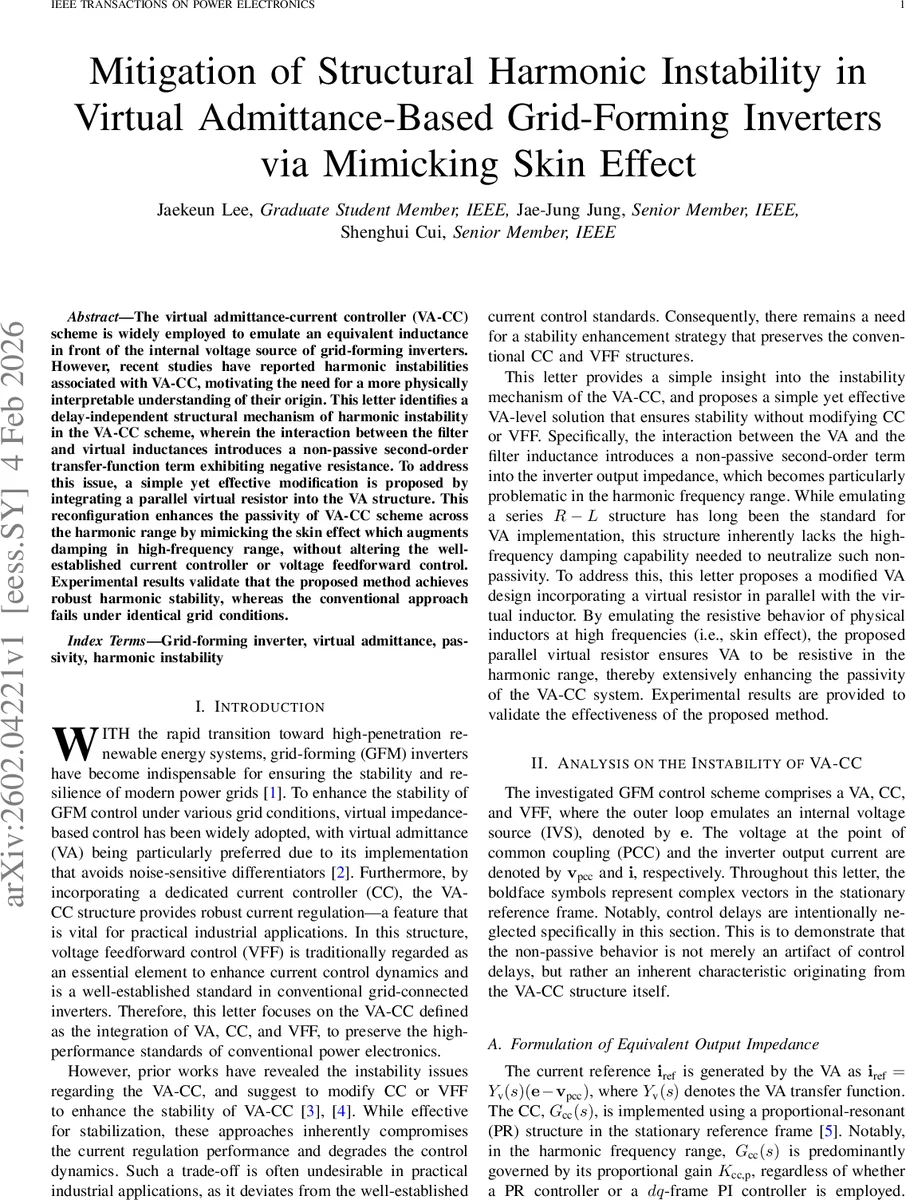 Mitigation of Structural Harmonic Instability in Virtual Admittance-Based Grid-Forming Inverters via Mimicking Skin Effect