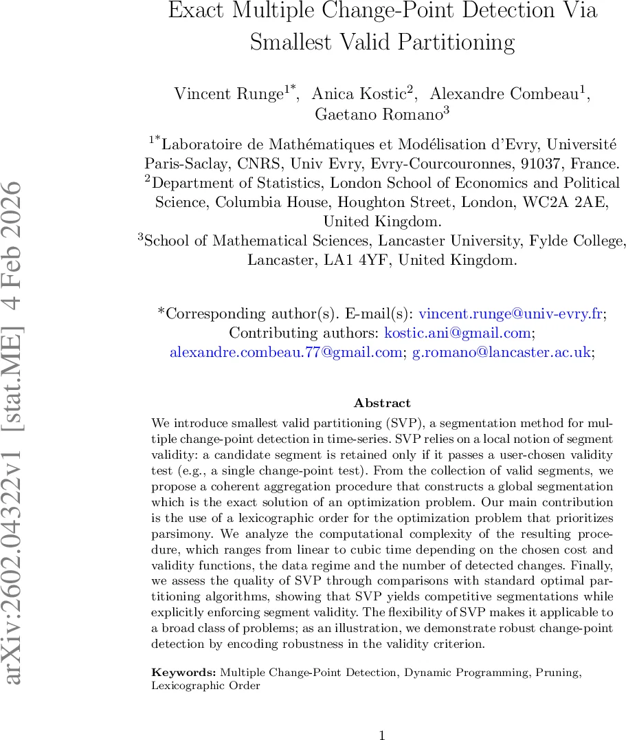Exact Multiple Change-Point Detection Via Smallest Valid Partitioning