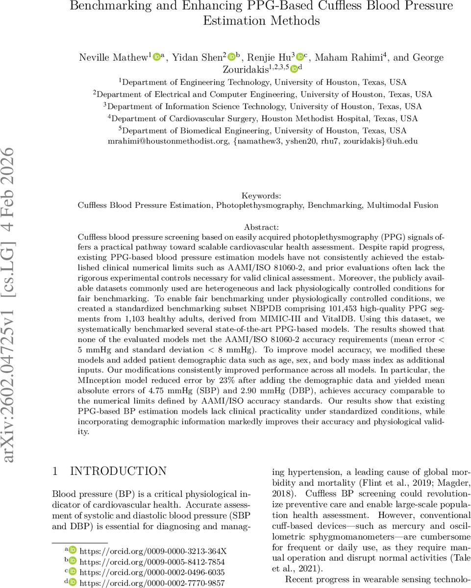 Benchmarking and Enhancing PPG-Based Cuffless Blood Pressure Estimation Methods