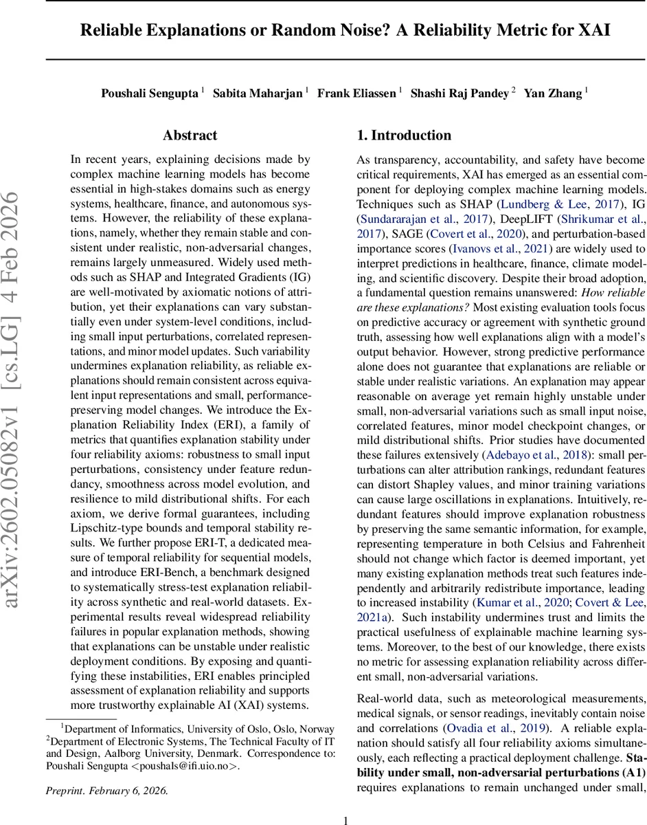 Reliable Explanations or Random Noise? A Reliability Metric for XAI
