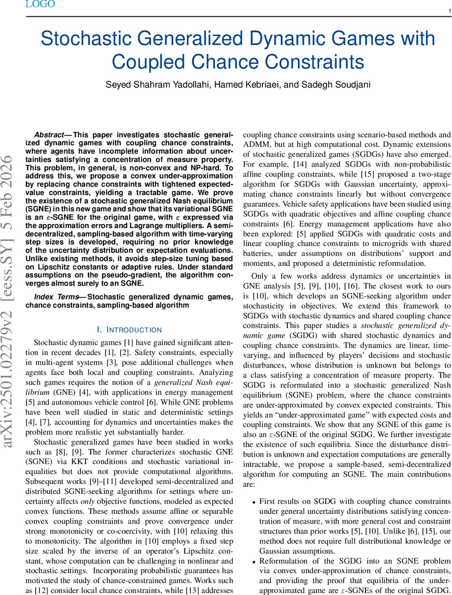 Stochastic Generalized Dynamic Games with Coupled Chance Constraints